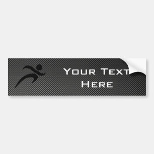 Faux Carbon Fiber; Running Bumper Sticker