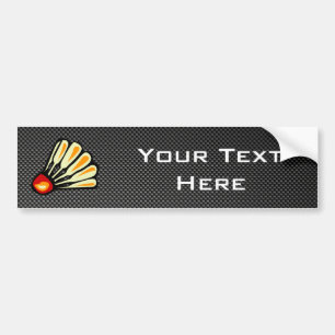 Faux Carbon Fibre Badminton Bumper Sticker