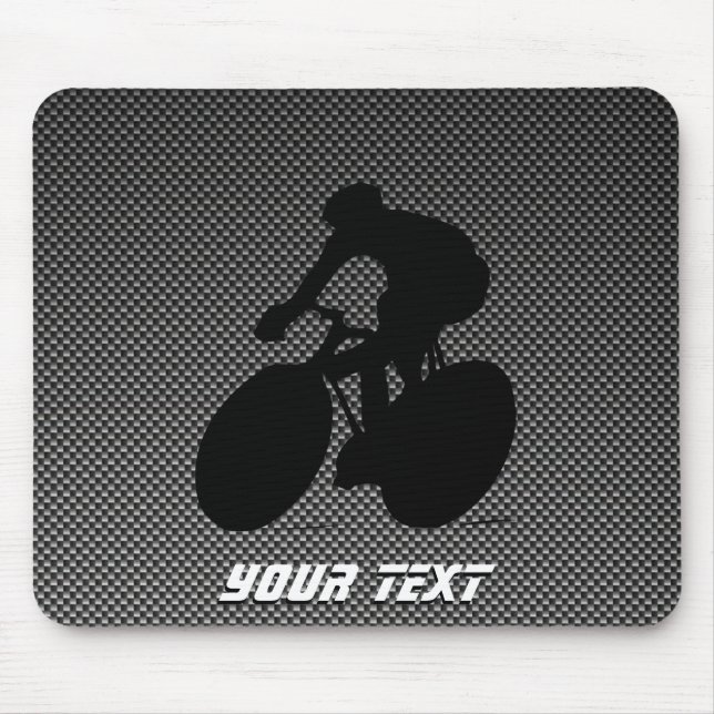 Faux Carbon Fibre Cycling Mouse Pad (Front)
