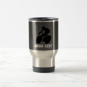 Faux Carbon Fibre Cycling Travel Mug