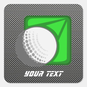Faux Carbon Fibre Golf Ball Square Sticker