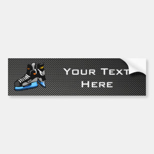 Faux Carbon Fibre Hockey Skates Bumper Sticker