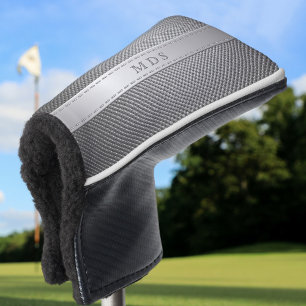 Faux Carbon Fibre Monogram Golf Putter Head Cover