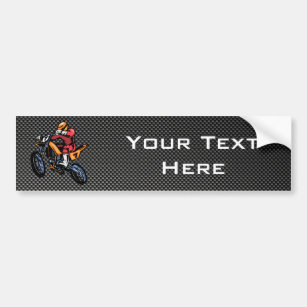 Faux Carbon Fibre Motocross Bumper Sticker
