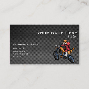 Faux Carbon Fibre Motocross Business Card