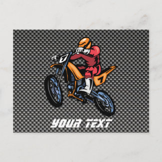 Faux Carbon Fibre Motocross Postcard
