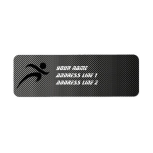 Faux Carbon Fibre; Running Return Address Label