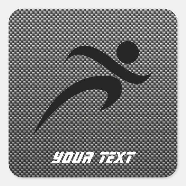 Faux Carbon Fibre; Running Square Sticker (Front)