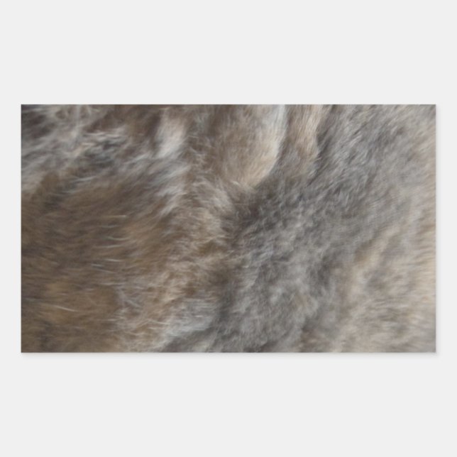 Faux Cat Fur look Rectangular Sticker (Front)