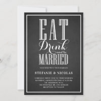 Faux Chalkboard Eat, Drink and Be Married Wedding