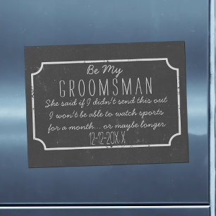 Faux Chalkboard Magnetic Be My Groomsman Proposal