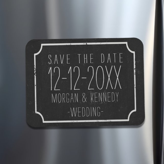 Faux Chalkboard Save the Date Magnet (Chalkboard Save the Date Magnet with space for your wedding date)