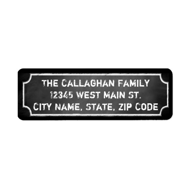 Faux Chalkboard Unisex Return Address Labels (Front)