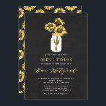 Faux Chalkboard Yellow Sunflowers Bar Mitzvah Invitation<br><div class="desc">Invite family and friends to your event with this customisable bar mitzvah invitation. It features yellow sunflowers in a mason jar on a faux chalkboard background. Personalise by adding your details. This sunflower bar mitzvah invitation is perfect for any theme or season.</div>
