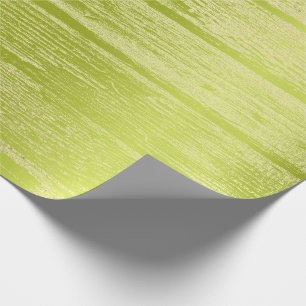 Faux Champaigne Gold Wood Shabby Lime Green Wrapping Paper