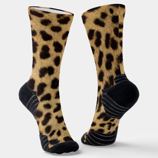 Faux Cheetah Skin Socks (Angled)