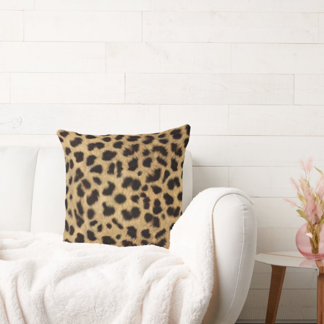 Faux Cheetah Skin Throw Pillow (Couch)