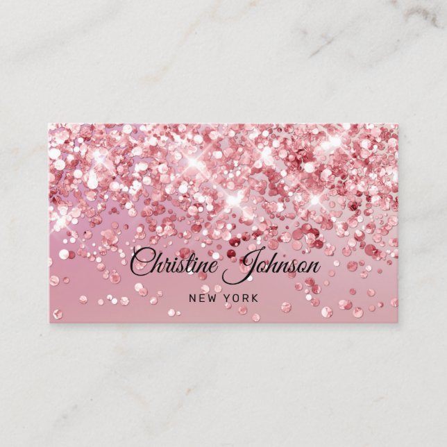 faux chunky glitter business card (Front)