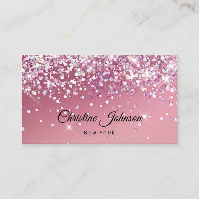 faux chunky glitter design business card (Front)