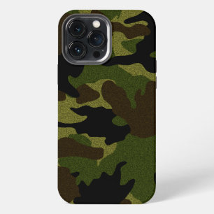 Faux Cloth Green Camo Military Camouflage Pattern iPhone Case