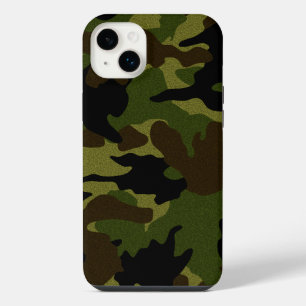 Faux Cloth Green Camo Pattern Military Background iPhone Case