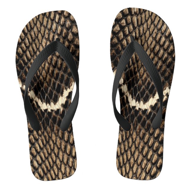 Faux Cobra Snake Skin Thongs (Footbed)