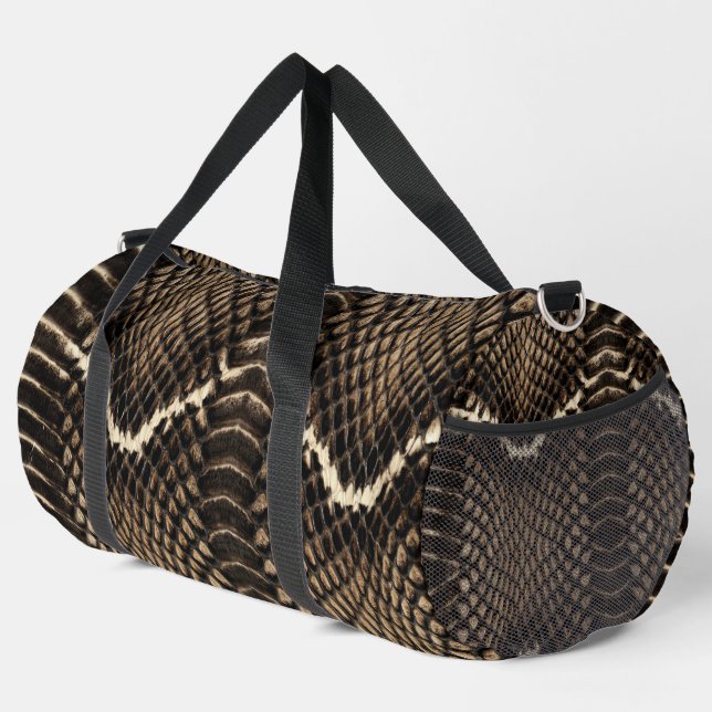 Faux Cobra Snakeskin Duffle Bag (Right Corner)