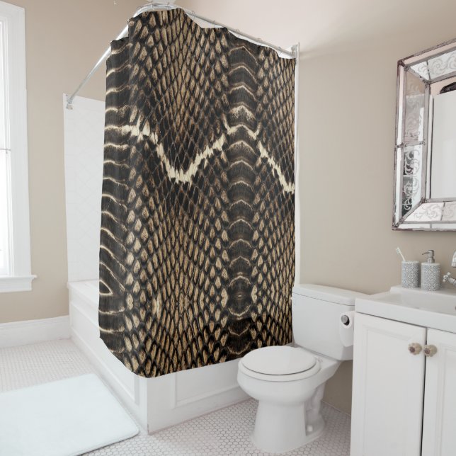 Faux Cobra Snakeskin Shower Curtain (In Situ)