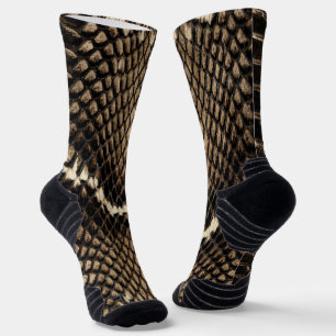 Faux Cobra Snakeskin Socks