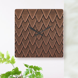 Faux Copper Coloured Abstract Wall Clock