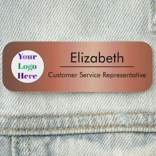 Faux Copper Company Branded Your Logo Here Name Tag