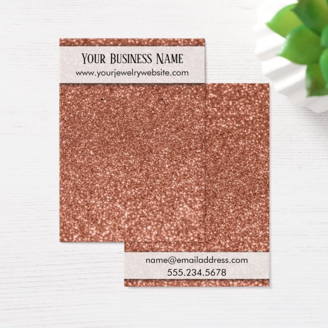Faux Copper Glitter Earring Holder Display Cards (Desk)