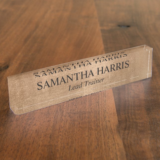 Faux Copper Gold Foil Nameplate (Side)
