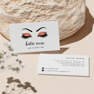 Faux Copper Lashes & Brows Beauty Business Card