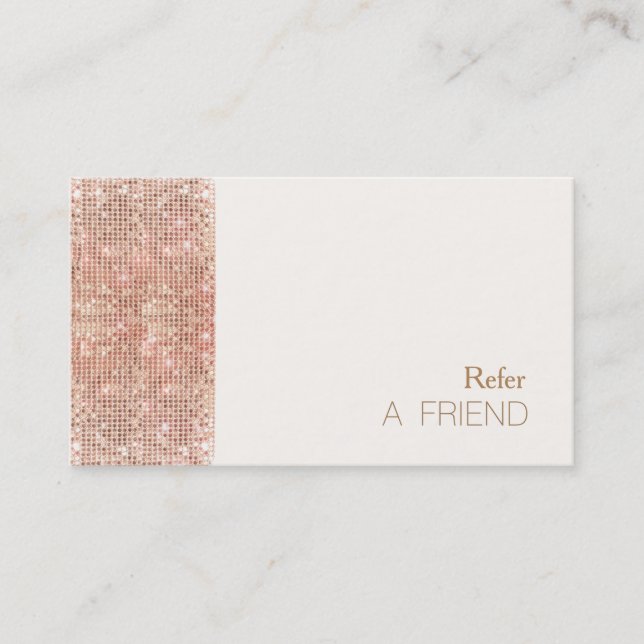 FAUX Copper Sequin Salon Referral Customer Loyalty (Front)
