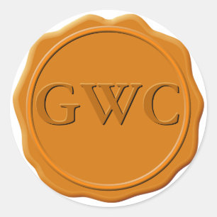 Faux Copper Wax Seal Monogram Custom