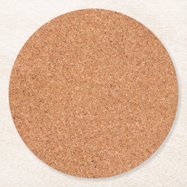 Faux Corkboard Round Paper Coaster (Front)