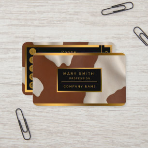 Faux Cow Leather Trendy Luxury Elegant Collection Business Card