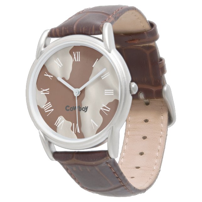 Faux Cow Leather Trendy Luxury Elegant Collection Watch (Angled)