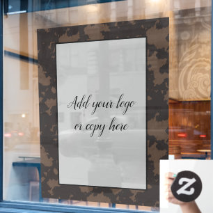 Faux Cow Print Black and Brown Window Cling