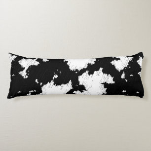 Faux Cow Print Black and White Body Cushion