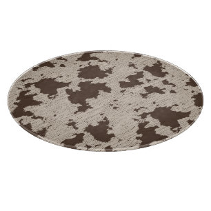 Faux Cow Print Brown and Cream Cutting Board