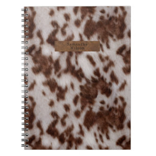 Faux Cowhide Fur & Leather Animal Print Notebook