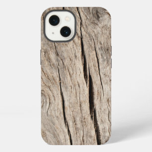 Faux Cracked Tree Bark Carved Wood iPhone 13 Case