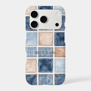 Faux Cream Denim Blue Jean