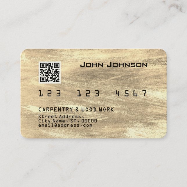 Faux credit or debit card look wooden (Front)