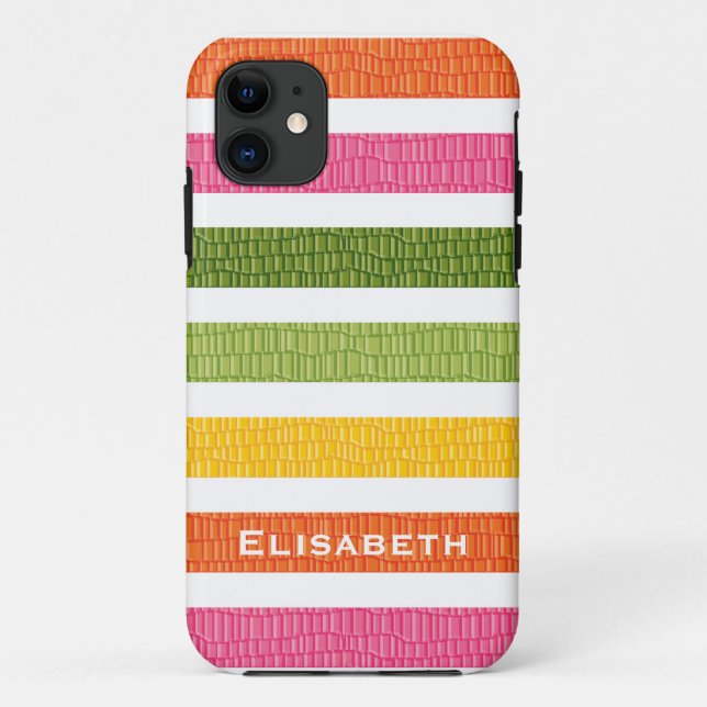 Faux Croc Multi Stripe Case-Mate iPhone Case (Back)