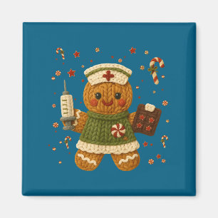 Faux Crochet Christmas Gingerbread Cookies Magnet