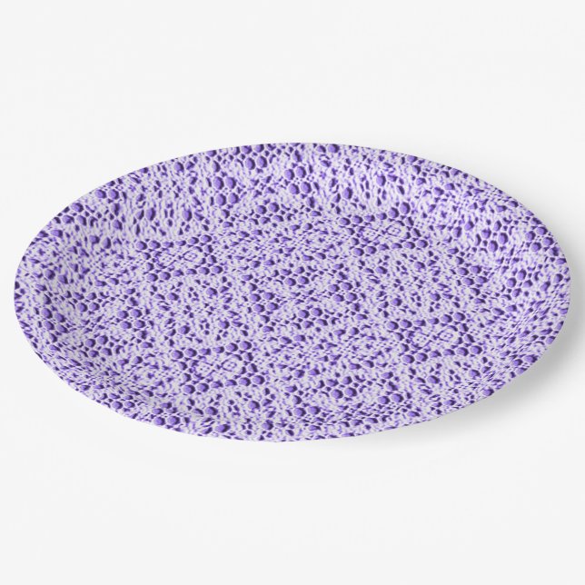 Faux Crochet Mauve  Paper Plate (Angled)