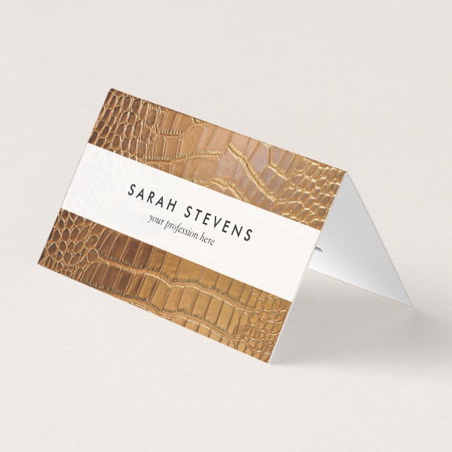 Faux Crocodile Leather Animal Skin Pattern Business Card (Front)